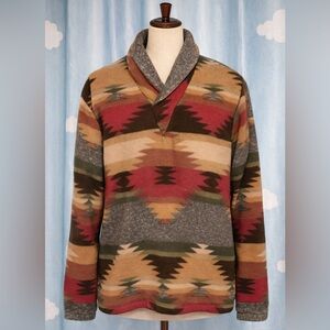 Vintage Aztec Southwest fleece pullover sweater.  Little Big Horn. L